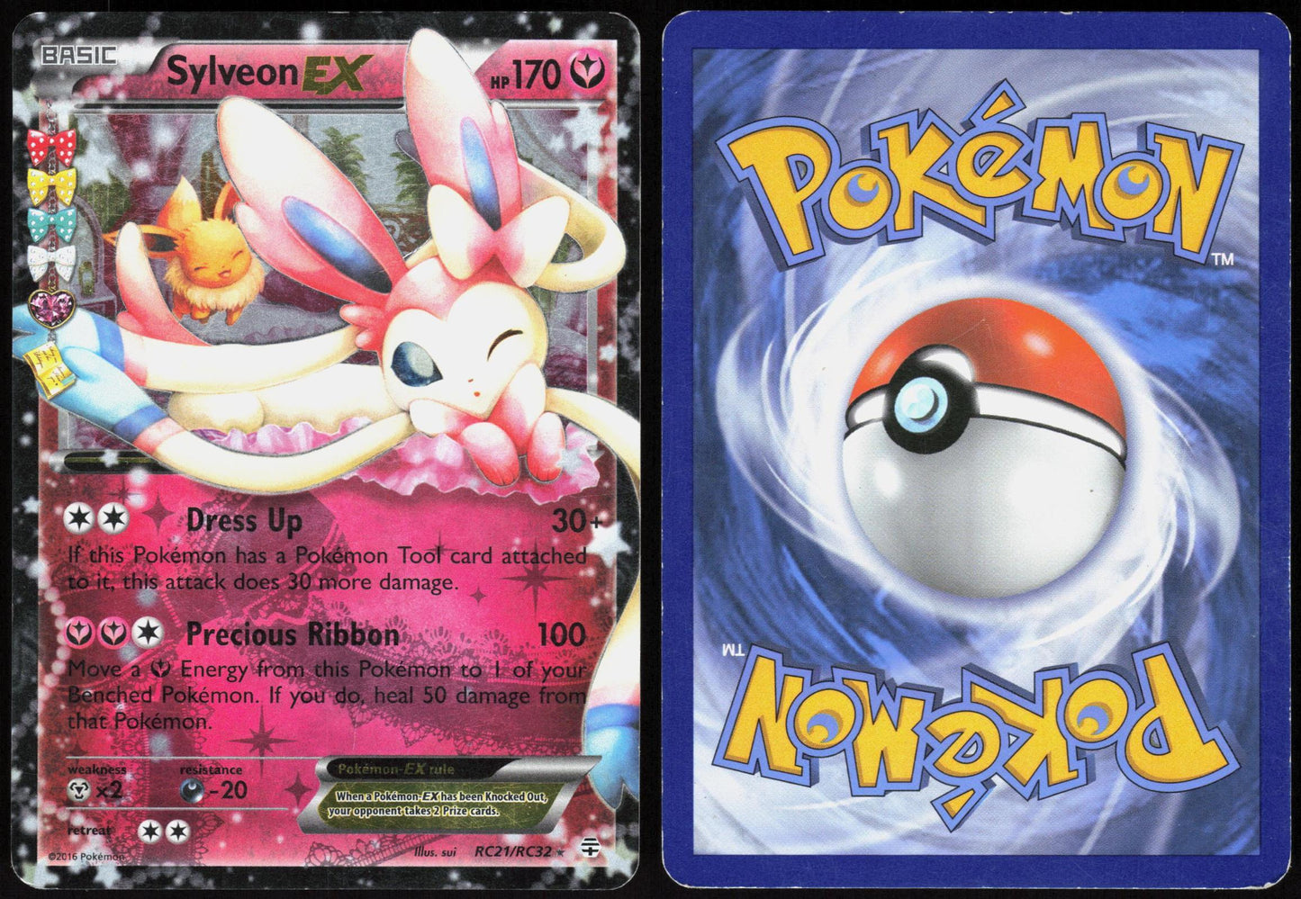SYLVEON EX RC21/RC32 GENERATIONS POKEMON EX RARE HOLO HP