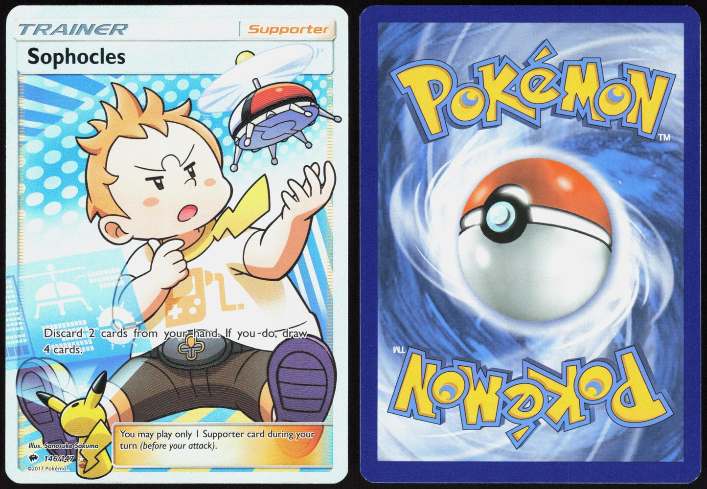 SOPHOCLES 146/147 BURNING SHADOWS POKEMON ULTRA RARE HOLO LP
