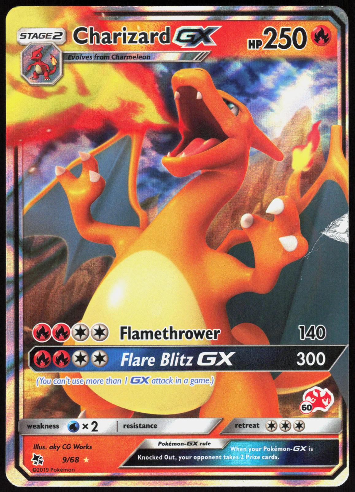 CHARIZARD GX 9/68 HIDDEN FATES POKEMON GX RARE HOLO HP