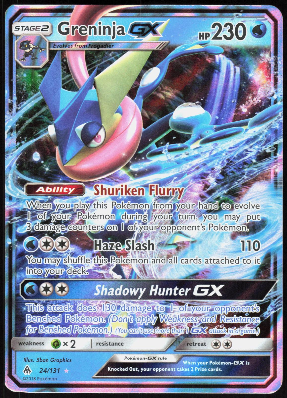 GRENINJA GX 24/131 FORBIDDEN LIGHT POKEMON GX RARE HOLO LP