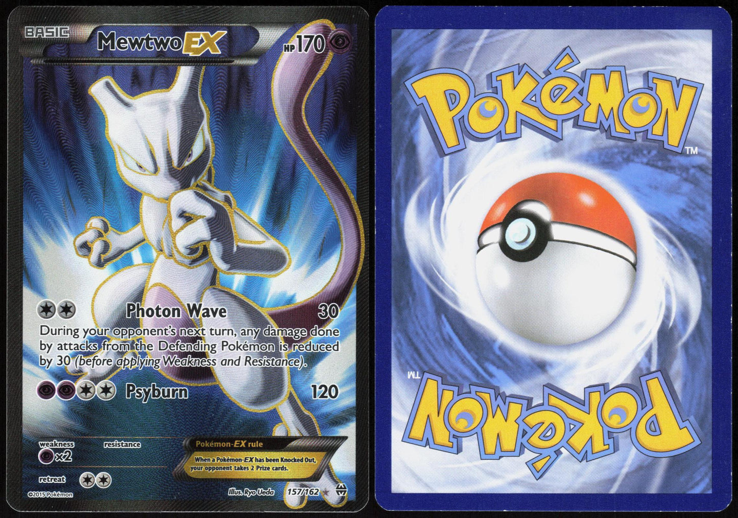 MEWTWO EX 157/162 BREAKTHROUGH POKEMON ULTRA RARE LP