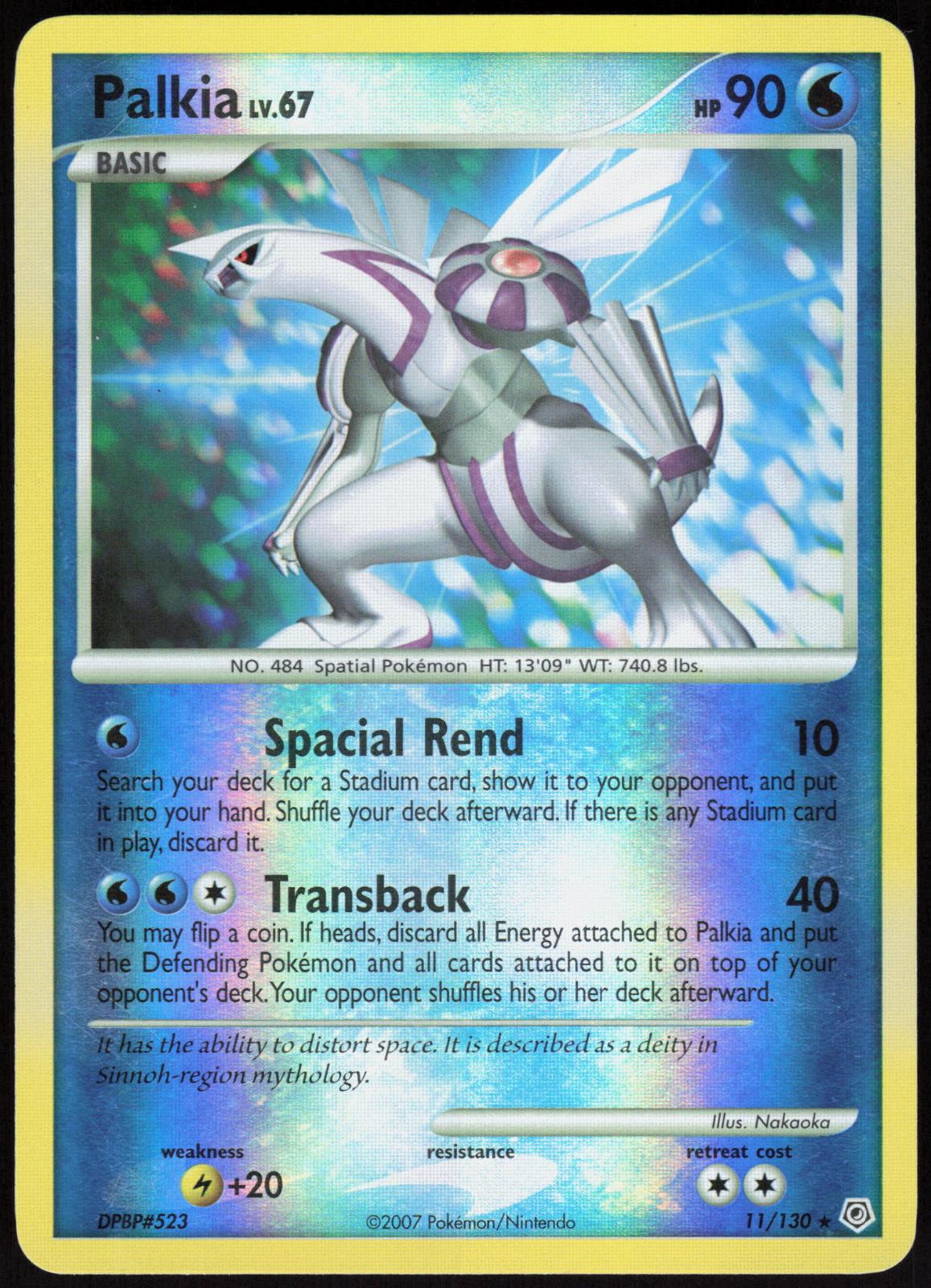 PALKIA 11/130 DIAMOND & PEARL POKEMON RARE REVERSE HOLO MP