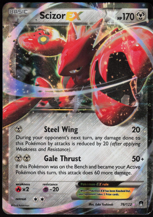 SCIZOR EX 76/122 BREAKPOINT POKEMON EX RARE HOLO MP