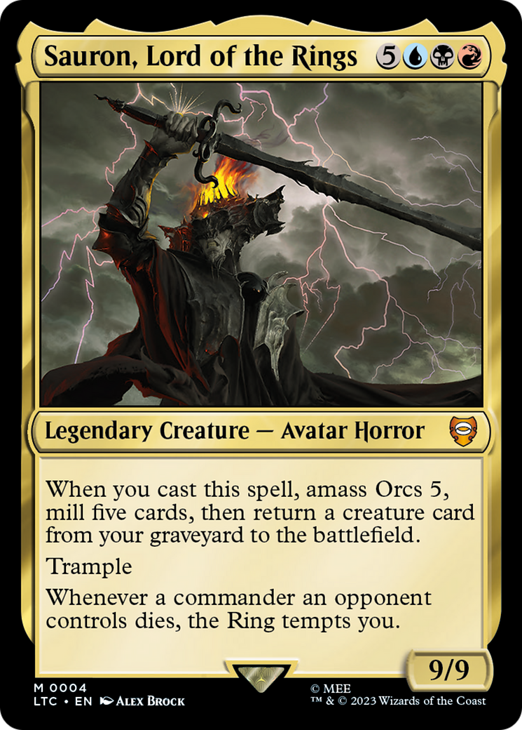 MAGIC: THE GATHERING  - Sauron, Lord of the Rings (LTC-004) - Tales of Middle-earth Commander