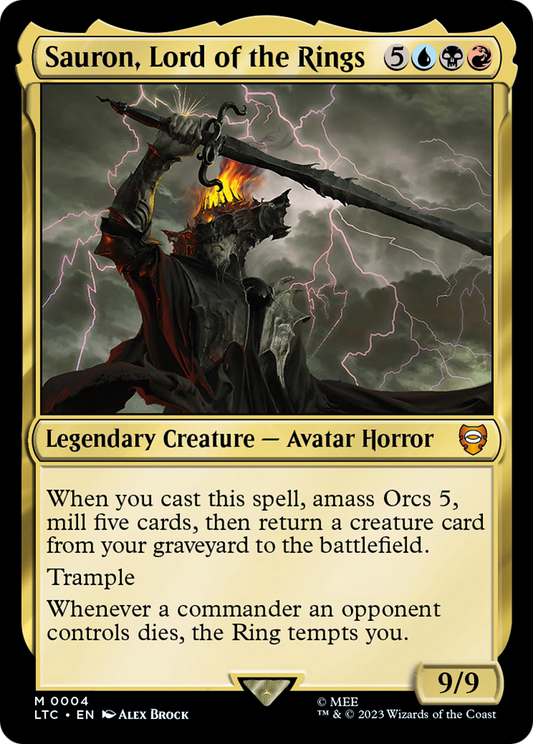 MAGIC: THE GATHERING  - Sauron, Lord of the Rings (LTC-004) - Tales of Middle-earth Commander