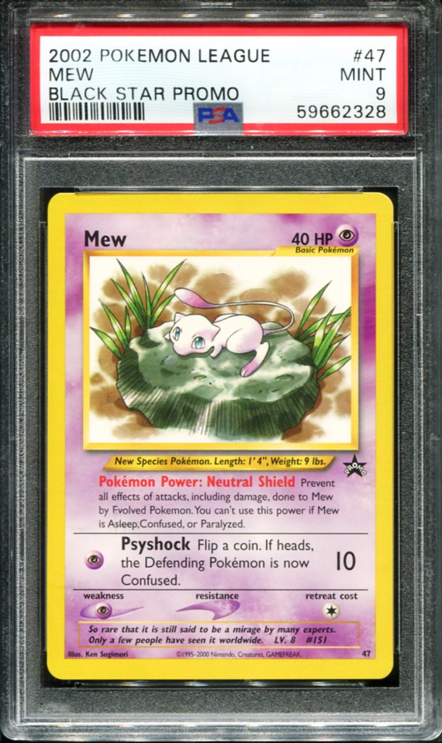 MEW 47 PSA 9 LEAGUE PROMO BLACK STAR POKEMON