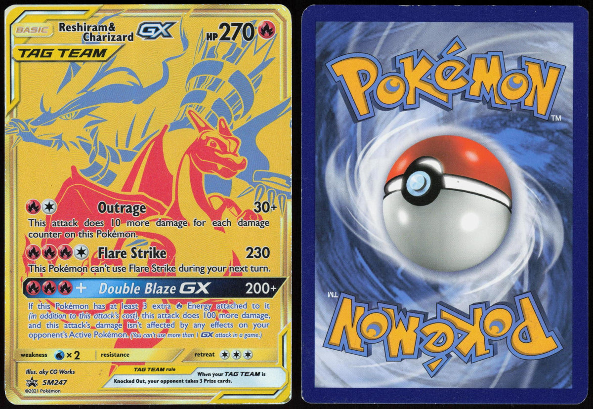 RESHIRAM & CHARIZARD GX - SM247 SUN & MOON PROMO POKEMON PROMO HOLO LP