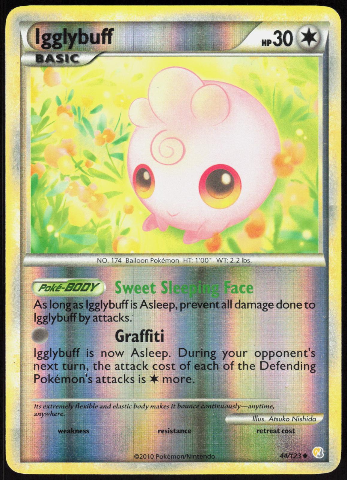 IGGLYBUFF 44/123 HEARTGOLD & SOULSILVER POKEMON UNCOMMON REVERSE HOLO LP