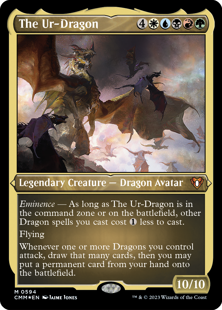 MAGIC: THE GATHERING  - The Ur-Dragon (Foil Etched) (CMM-594) - Commander Masters Foil
