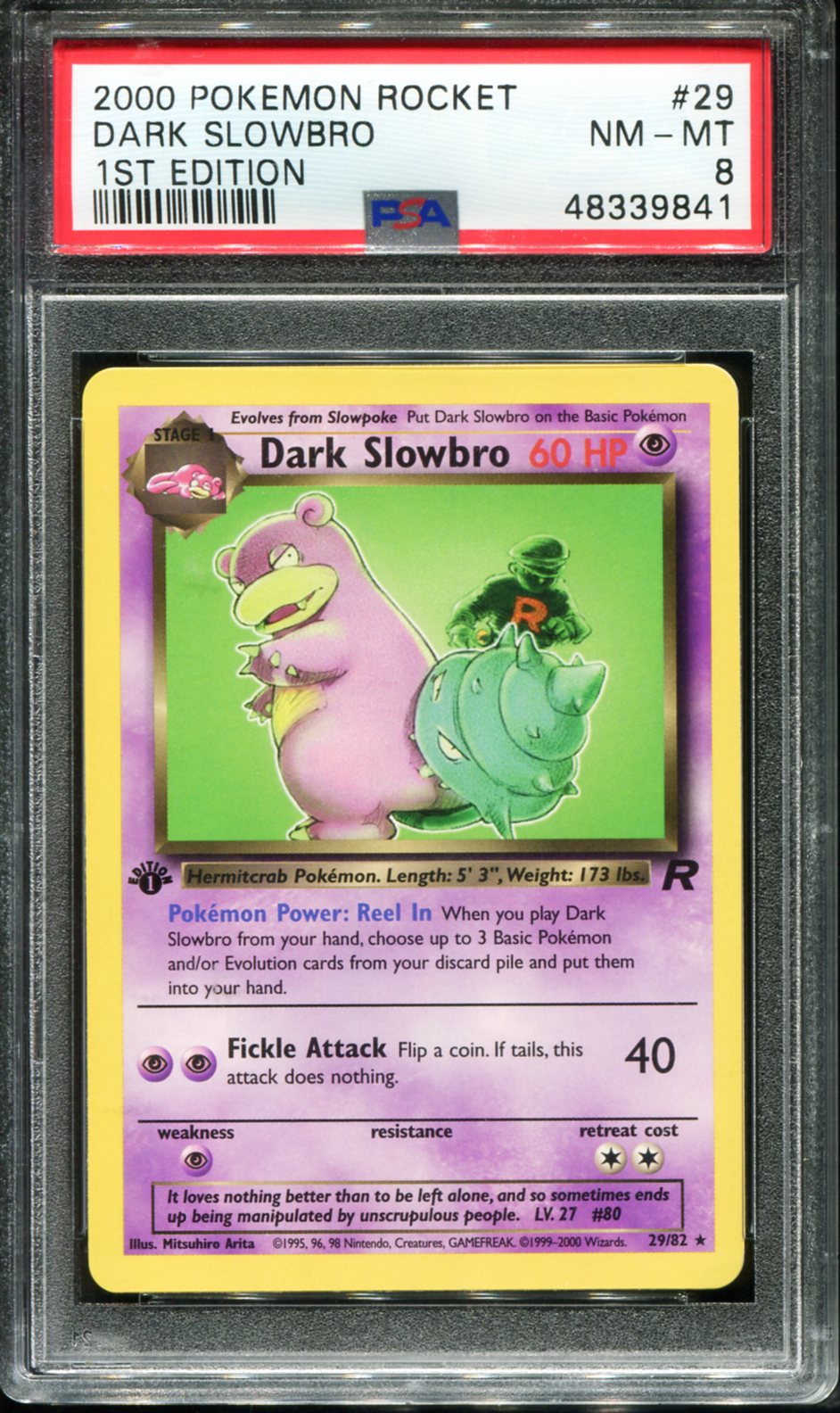 DARK SLOWBRO 29 PSA 8 1ST EDITION ROCKET POKEMON
