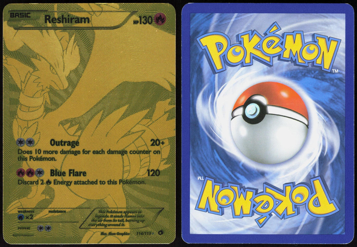 RESHIRAM (114 FULL ART SECRET RARE) 114/113 LEGENDARY TREASURES POKEMON HOLO LP