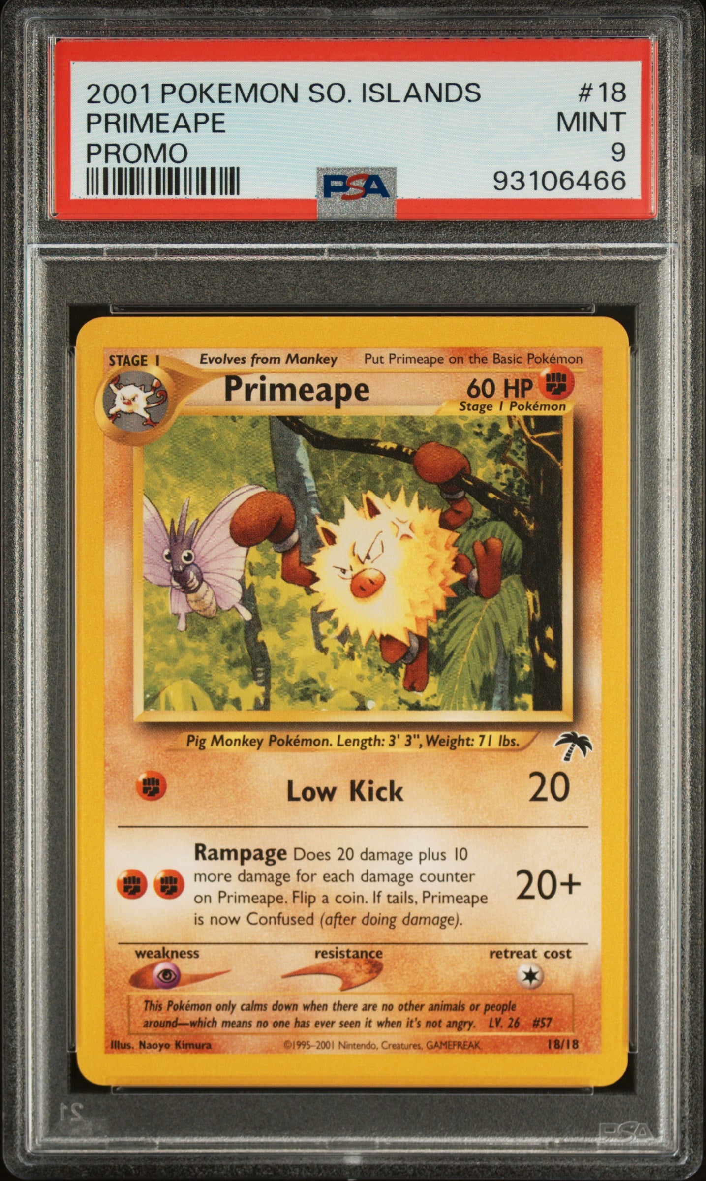 PRIMEAPE 18/18 PSA 9 SOUTHERN ISLANDS PROMO POKEMON