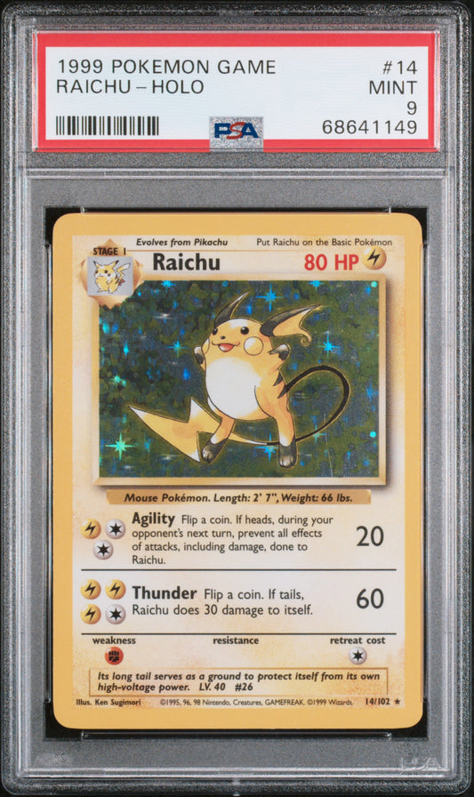 RAICHU HOLO 14/102 PSA 9 GAME POKEMON