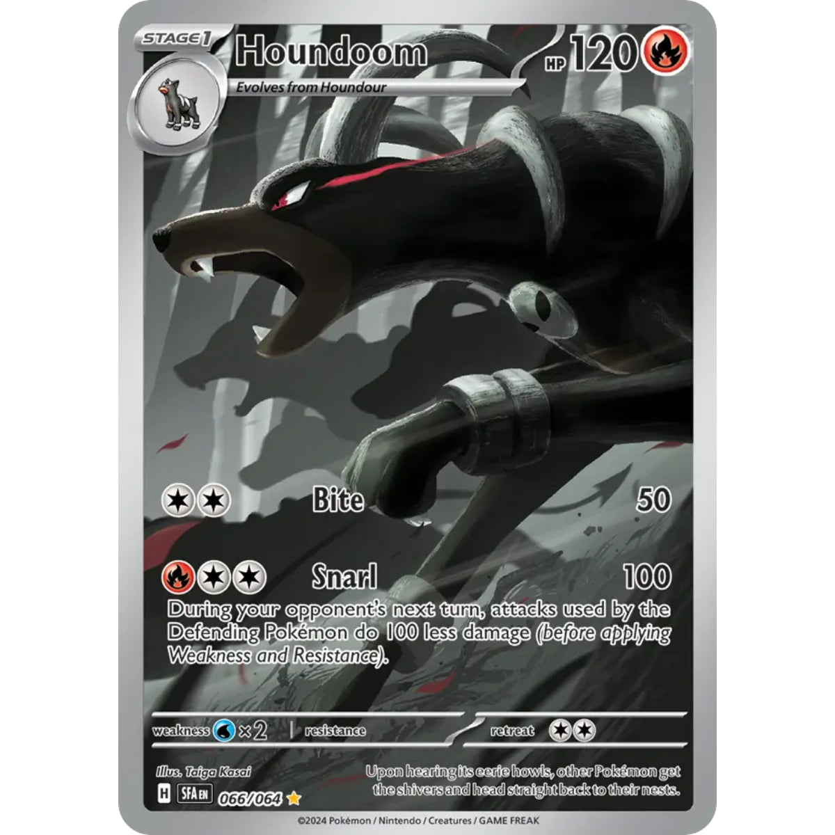 POKEMON TCG - HOUNDOOM 066/064 SHROUDED FABLE ILLUSTRATION RARE
