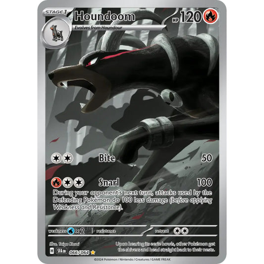 POKEMON TCG - HOUNDOOM 066/064 SHROUDED FABLE ILLUSTRATION RARE