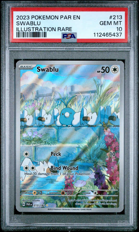 SWABLU 213/182 PSA 10 ILLUSTRATION RARE PAR EN-PARADOX RIFT POKEMON