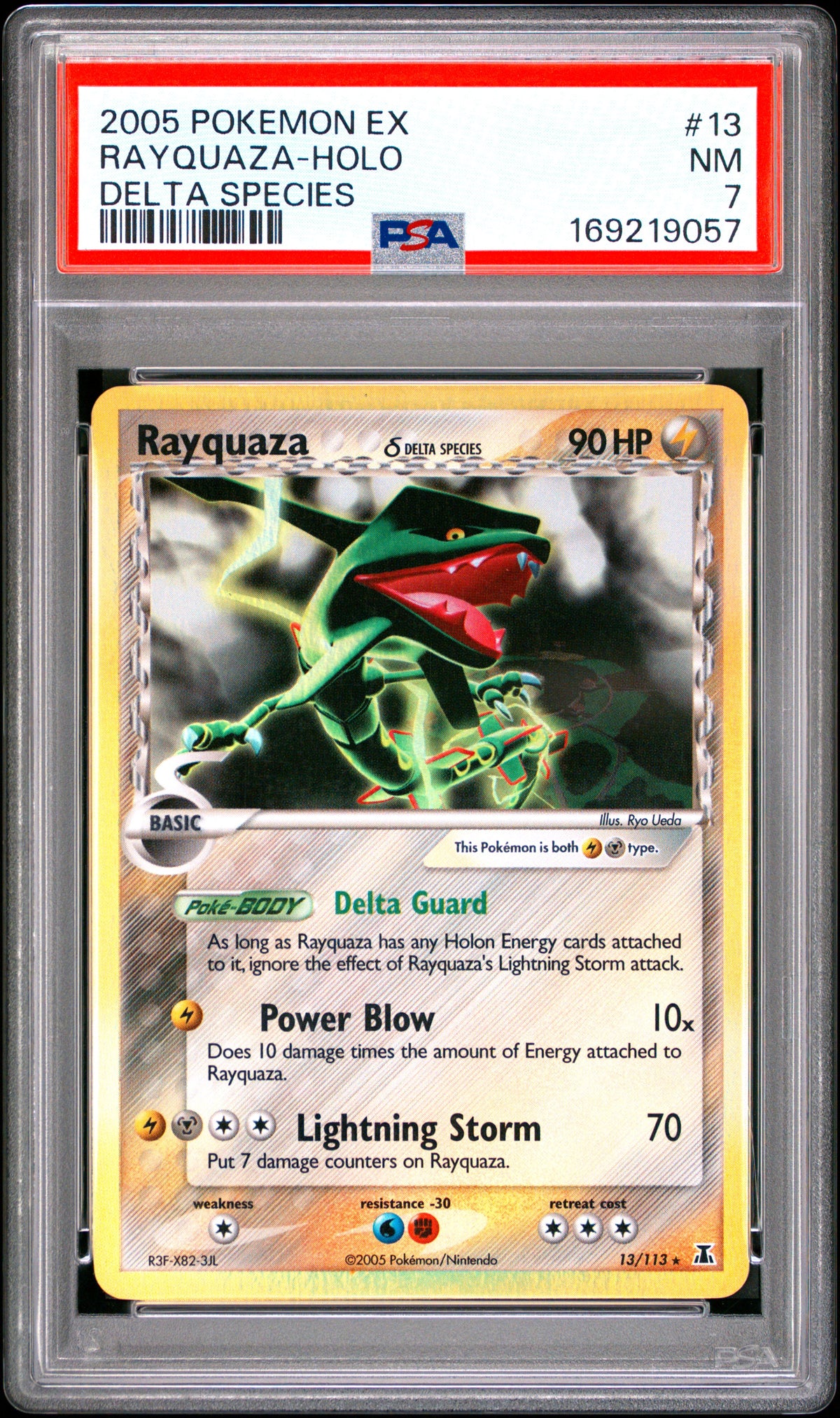 RAYQUAZA HOLO 13/113 PSA 7 EX DELTA SPECIES POKEMON