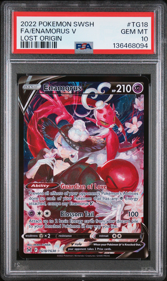 ENAMORUS V TG18/TG30 PSA 10 LOST ORIGIN POKEMON