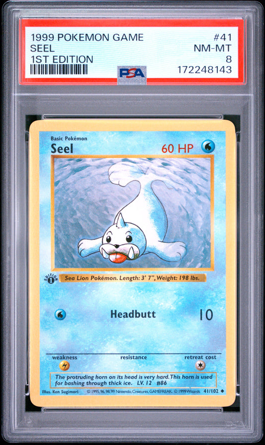 SEEL 41/102 PSA 8 1ST EDITION GAME POKEMON