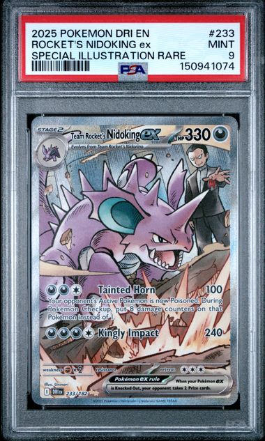 POKEMON TCG - TEAM ROCKET'S NIDOKING EX 233/182 POKEMON PSA 9 DESTINED RIVALS SIR