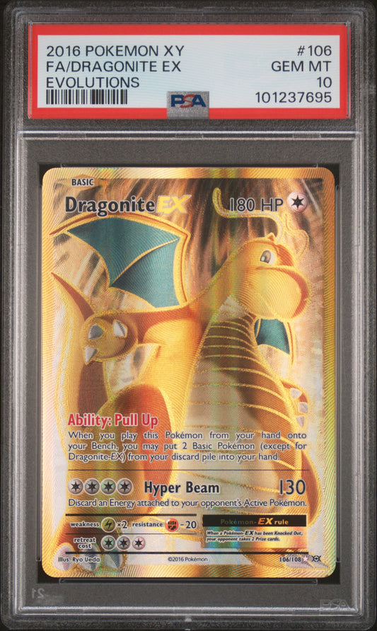 DRAGONITE EX 106/108 PSA 10 EVOLUTIONS POKEMON