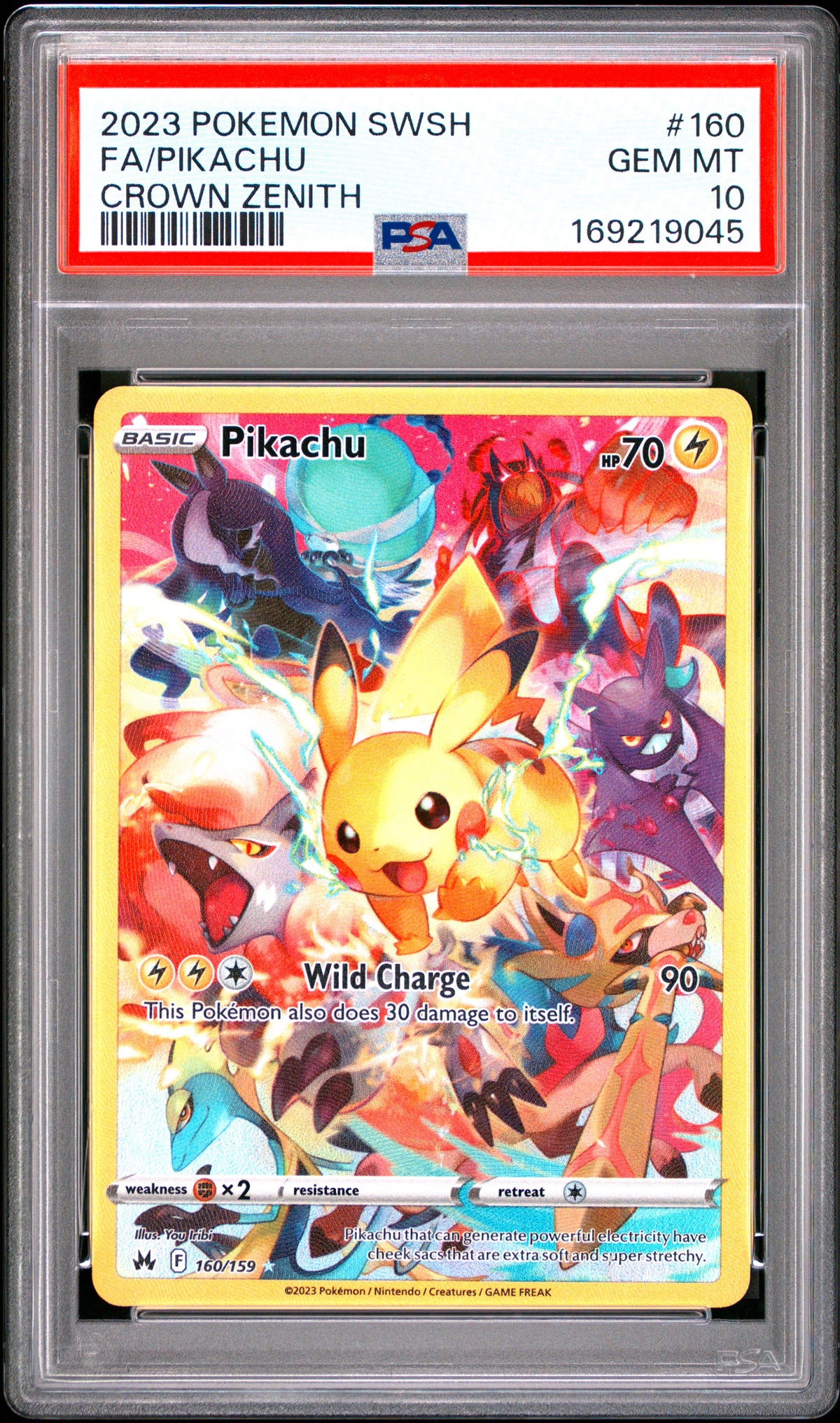 PIKACHU 160/159 PSA 10 SWORD SHIELD CROWN ZENITH POKEMON