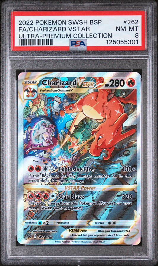 CHARIZARD VSTAR 262 PSA 8 ULTRA PREMIUM SWSH BLACK STAR PROMO POKEMON