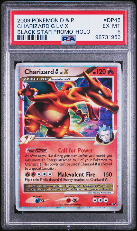 CHARIZARD G LV.X DP45 PSA 6 HOLO BLACK STAR PROMO POKEMON