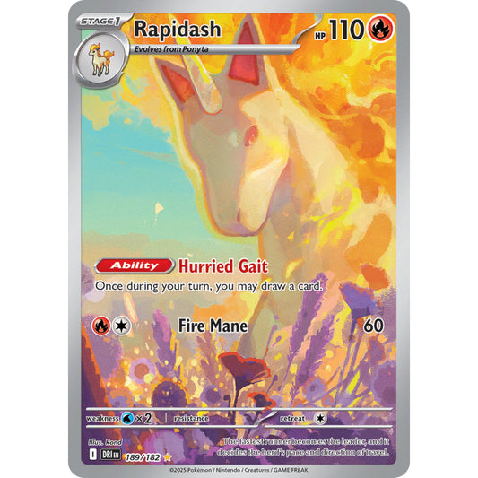 POKEMON TCG - RAPIDASH 189/182 DESTINED RIVALS ILLUSTRATION RARE