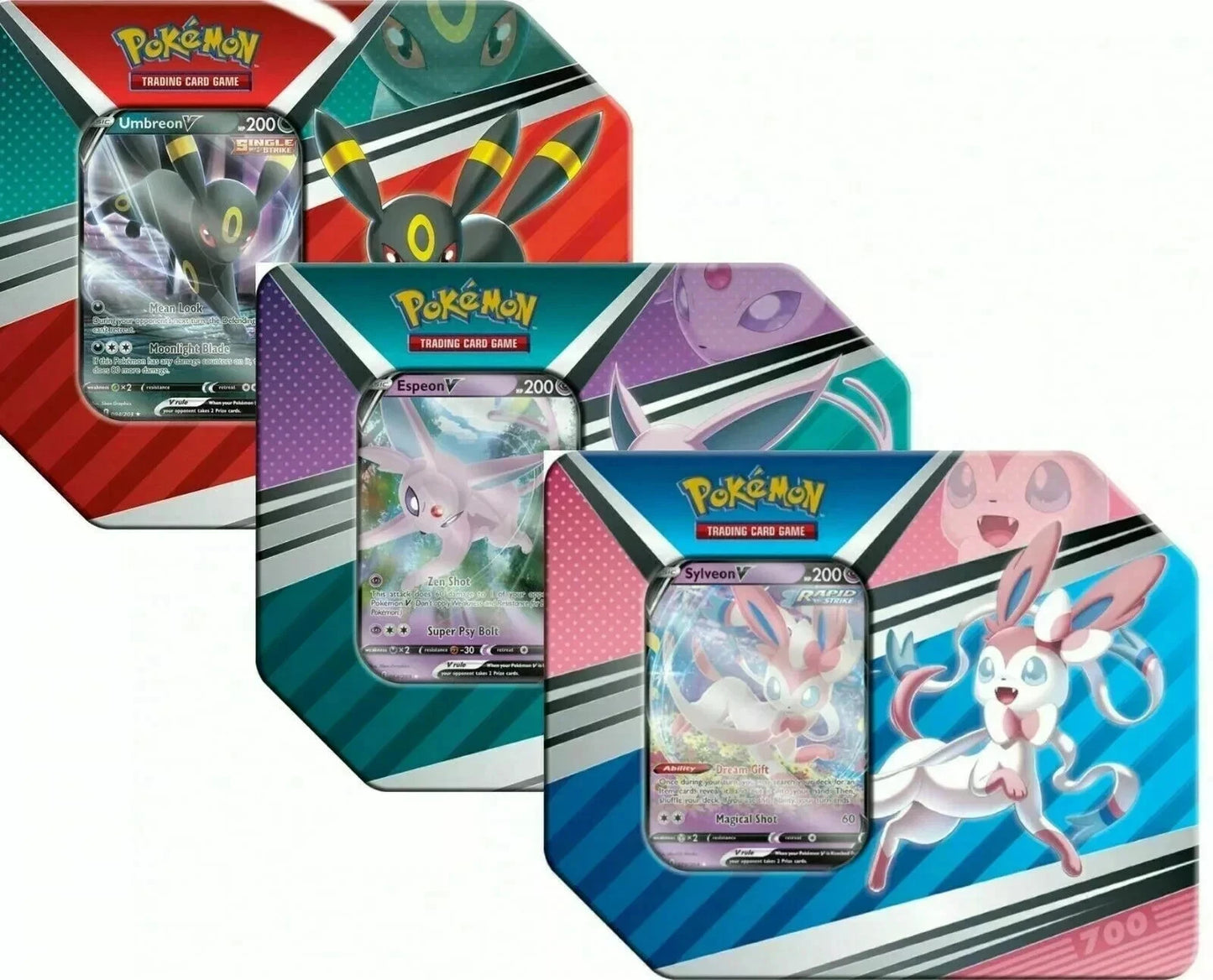 Pokemon TCG - V Heroes Tins (Umbreon V, Espeon V, Sylveon V)