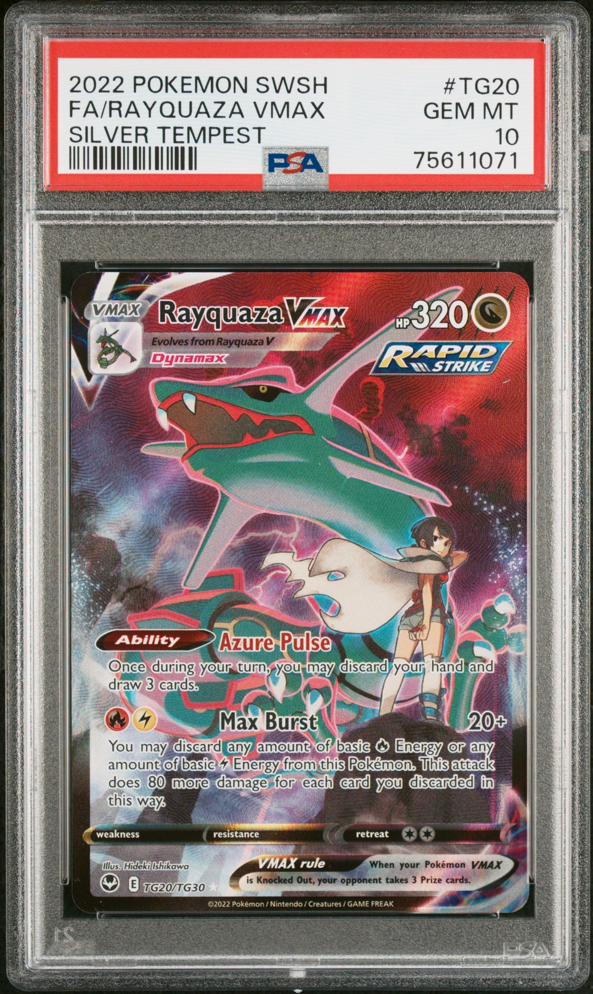 RAYQUAZA VMAX TG20/TG30 PSA 10 SILVER TEMPEST POKEMON