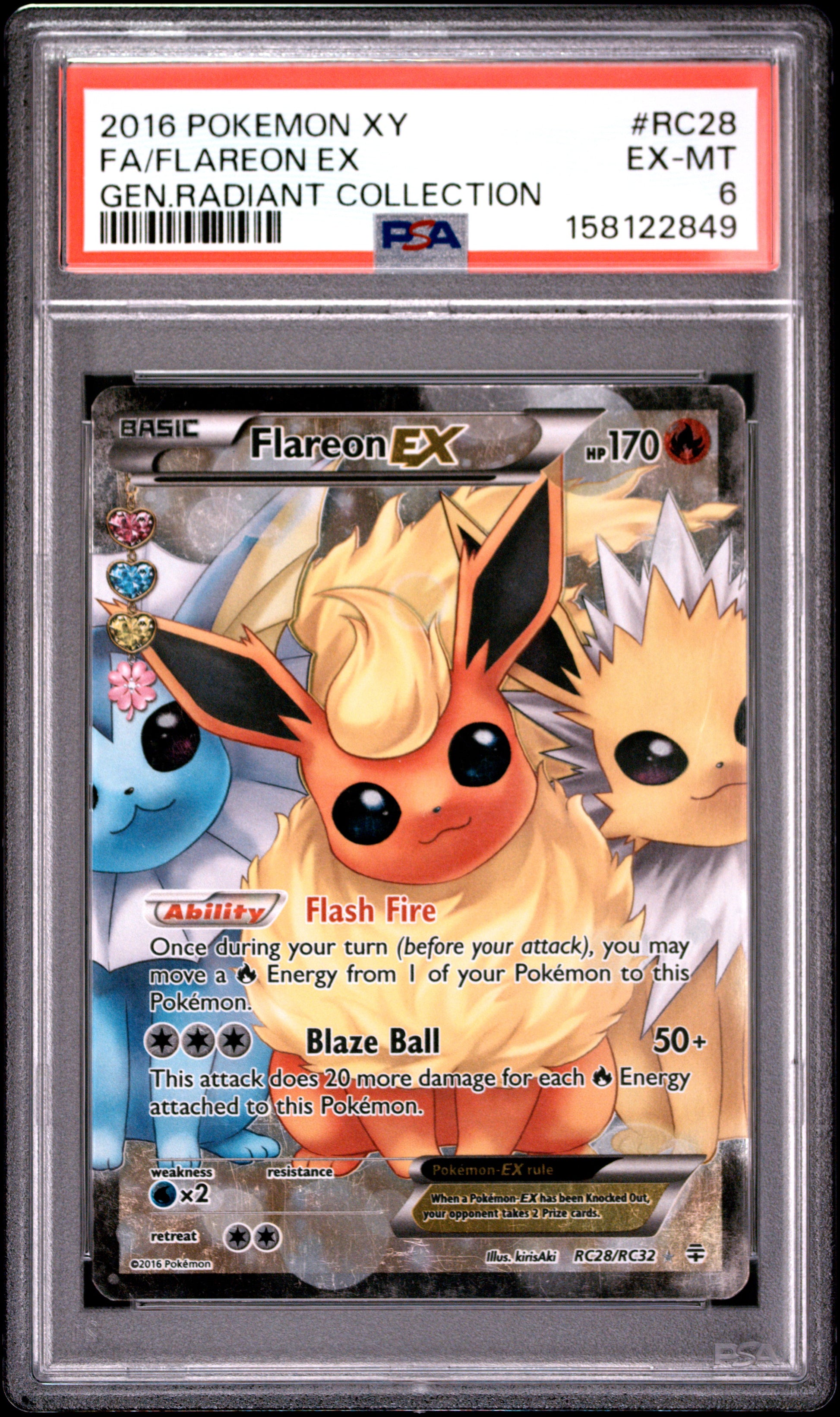 FLAREON EX RC28/83 PSA 6 GENERATIONS RADIANT COLLECTION POKEMON