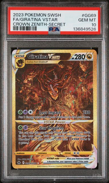 POKEMON TCG - GIRATINA VSTAR GG69/GG70 POKEMON PSA 10 CROWN ZENITH FULL ART