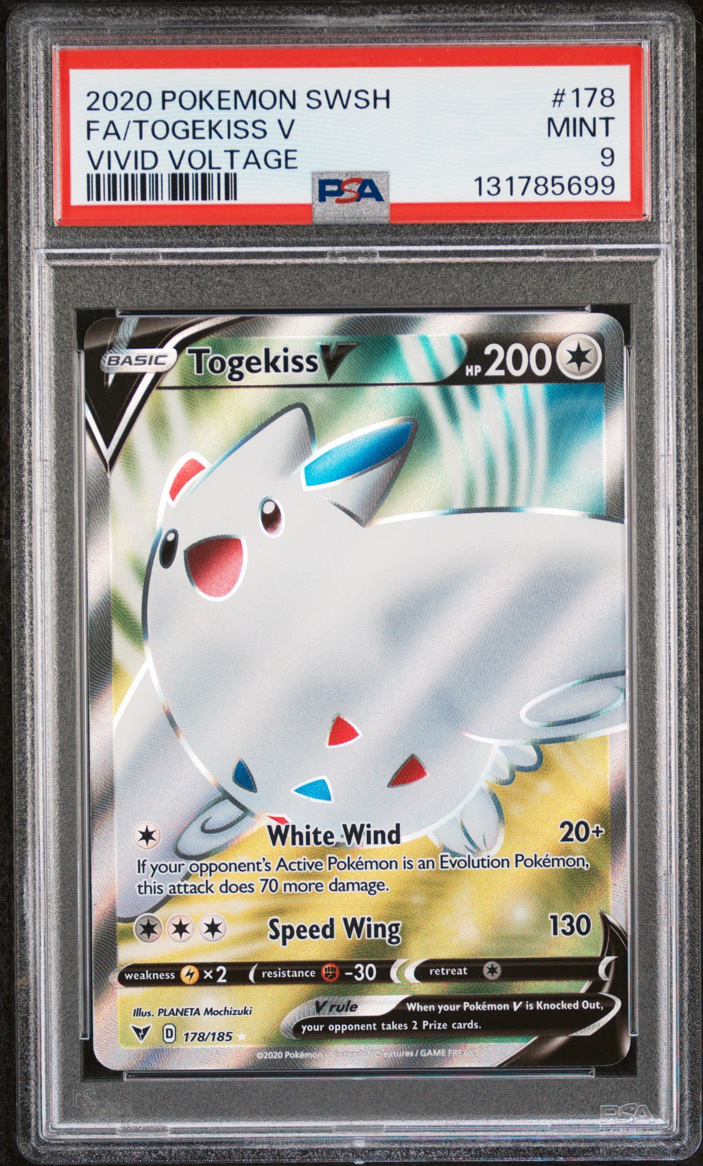TOGEKISS V 178/185 PSA 9 VIVID VOLTAGE POKEMON