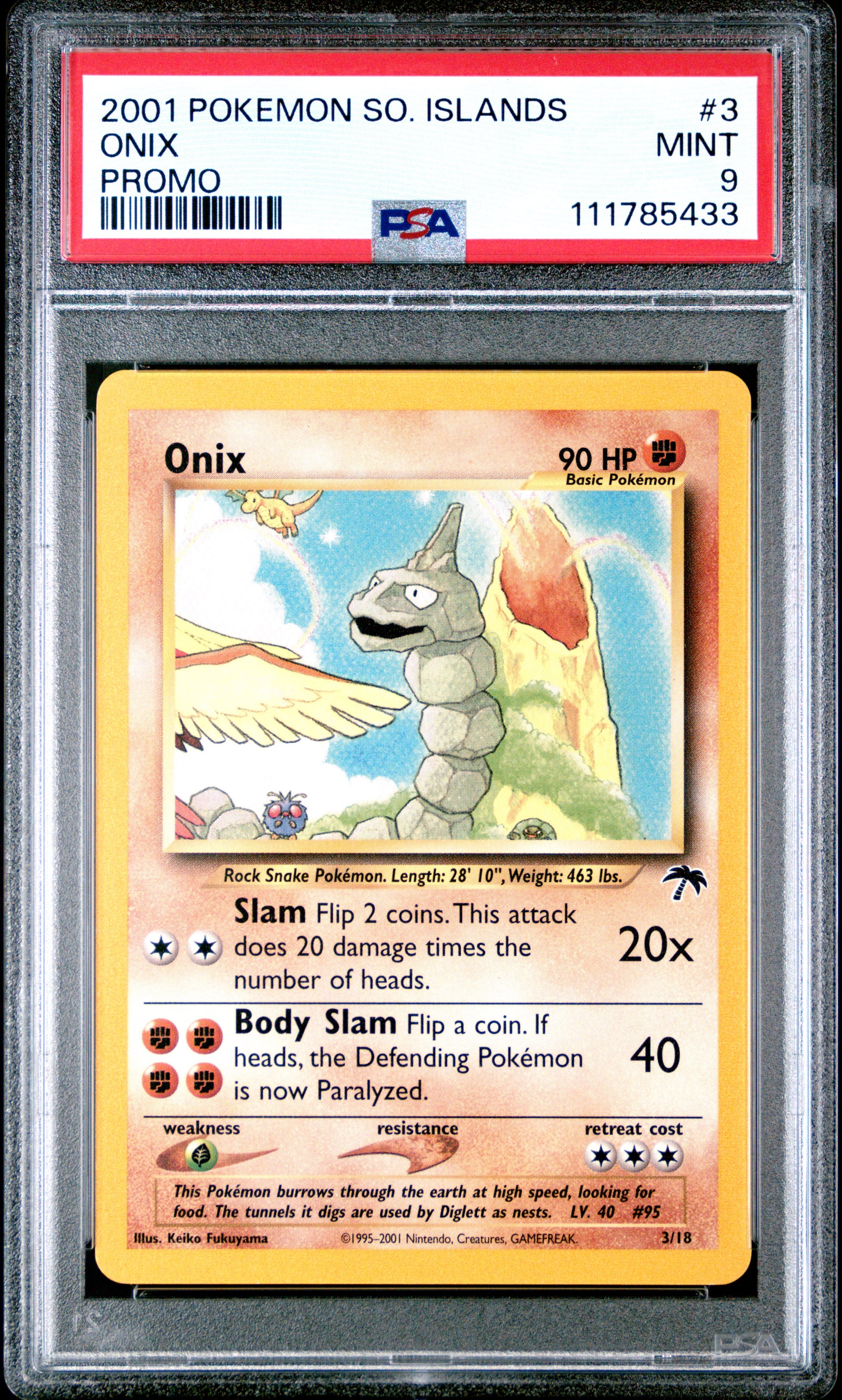 ONIX 3/18 PSA 9 SOUTHERN ISLANDS PROMO POKEMON