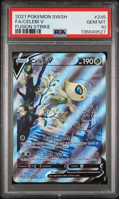 POKEMON TCG - CELEBI V 245/264 PSA 10 SILVER TEMPEST FULL ART