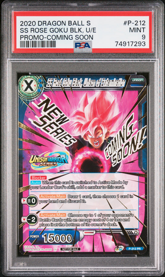 SS ROSE GOKU BLACK, UNISON OF EXTERMINATION P-212/97 PSA 9 DRAGON BALL