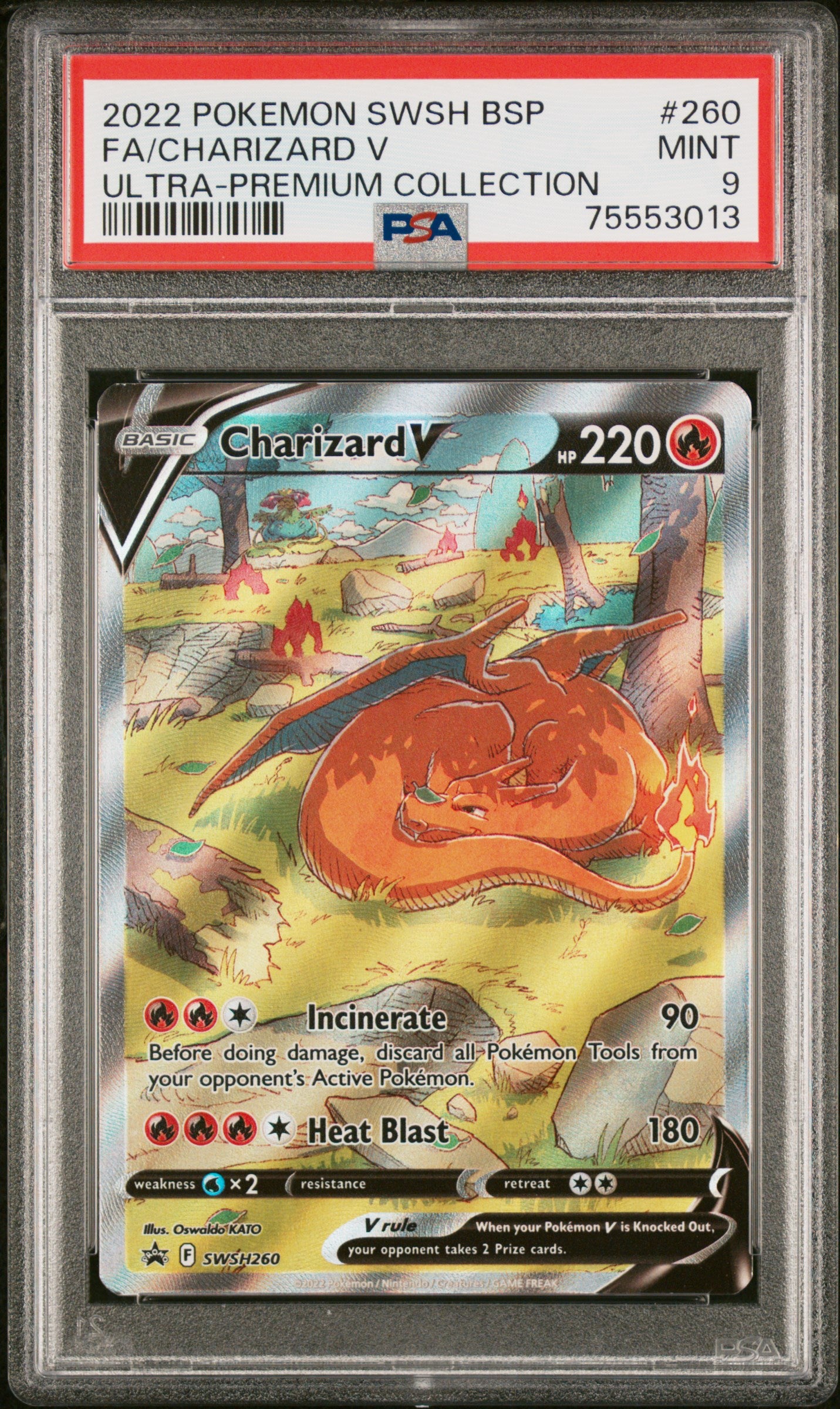 CHARIZARD V 260 PSA 9 SWORD & SHIELD ULTRA-PREMIUM COLLECTION-CHARIZARD POKEMON